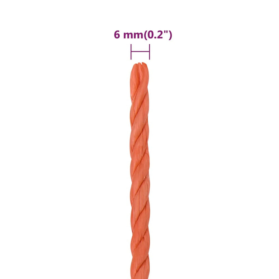 Werktouw 6 mm 25 m polypropeen oranje