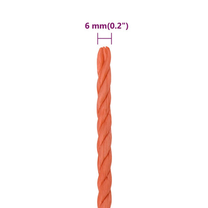 Werktouw 6 mm 100 m polypropeen oranje