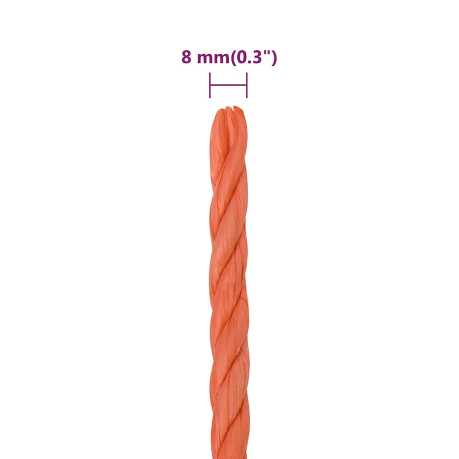 Werktouw 8 mm 25 m polypropeen oranje