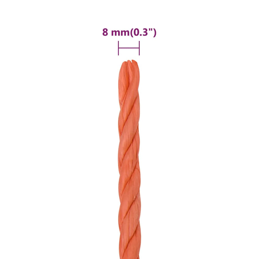 Werktouw 8 Mm 250 M Polypropeen Oranje 1 orange