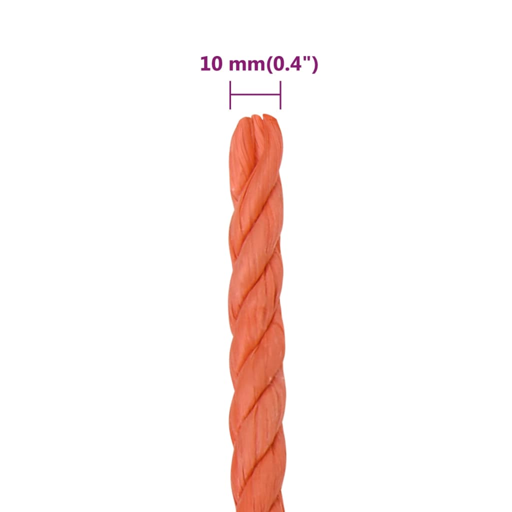 Werktouw 10 mm 25 m polypropeen oranje