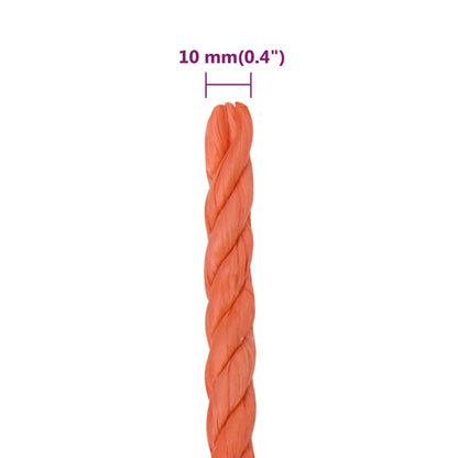 Werktouw 10 mm 25 m polypropeen oranje