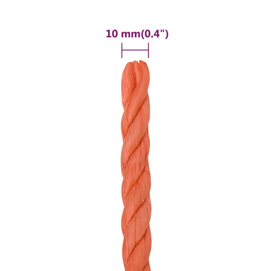 Werktouw 10 mm 25 m polypropeen oranje