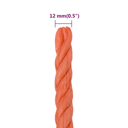 Werktouw 12 mm 50 m polypropeen oranje 12 mm 50 m
