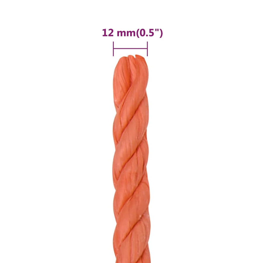 Werktouw 12 mm 50 m polypropeen oranje 12 mm 50 m