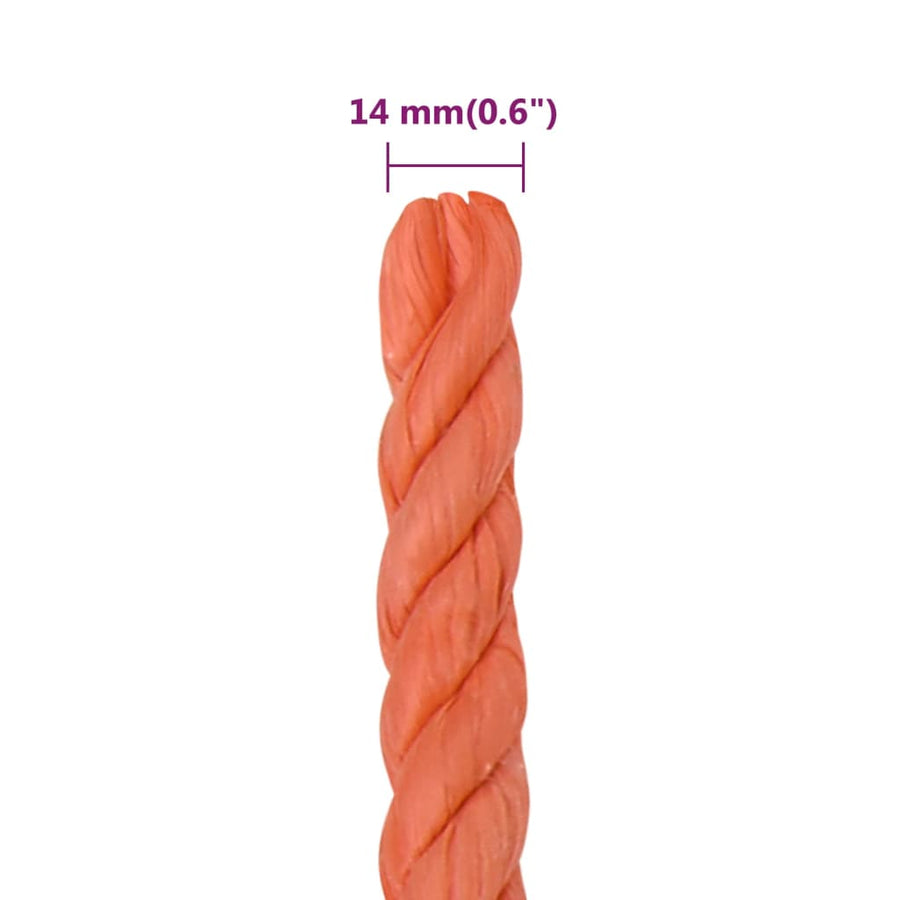 Werktouw 14 Mm 25 M Polypropeen Oranje orange