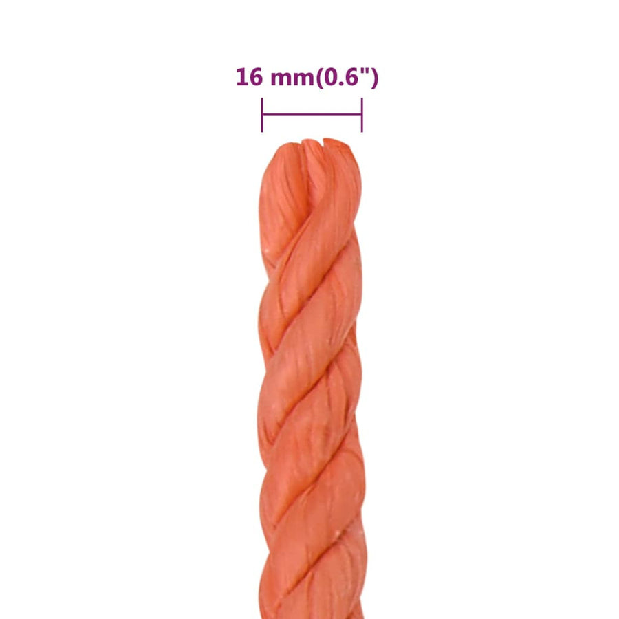 Werktouw 16 Mm 50 M Polypropeen Oranje Orange