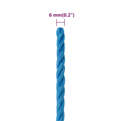 Werktouw 6 mm 50 m polypropeen blauw 6 mm 50 m