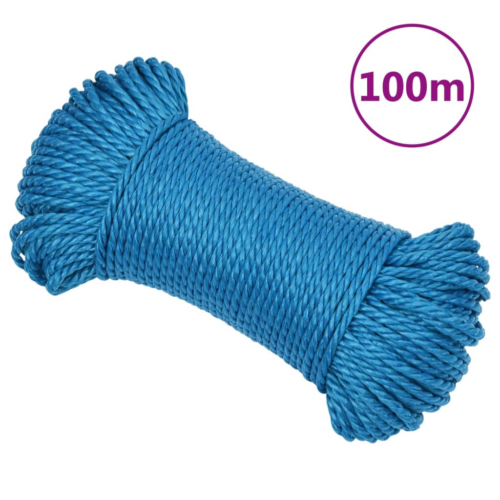 Werktouw 6 mm 100 m polypropeen blauw 6 mm 100 m