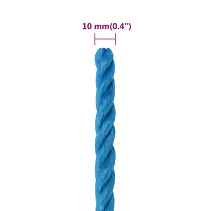 Werktouw 10 mm 50 m polypropeen blauw