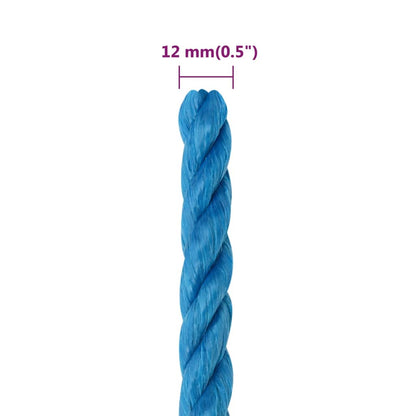 Werktouw 12 mm 50 m polypropeen blauw 12 mm 50 m