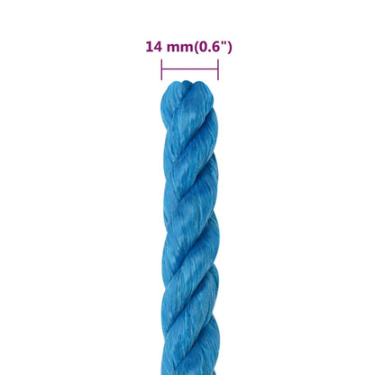Werktouw 14 mm 25 m polypropeen blauw 14 mm 25 m