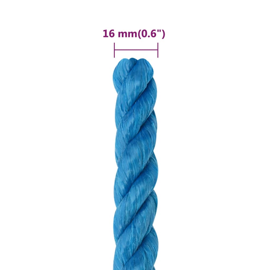 Werktouw 16 Mm 25 M Polypropeen Blauw
