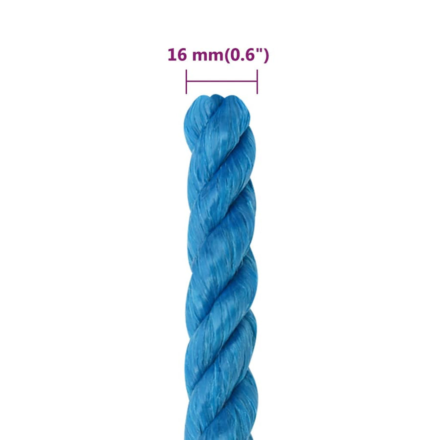 Werktouw 16 Mm 25 M Polypropeen Blauw