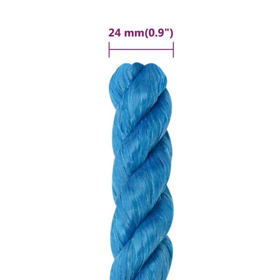 Werktouw 24 mm 50 m polypropeen blauw 24 mm 50 m
