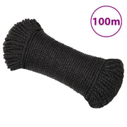 Werktouw 3 mm 100 m polypropeen zwart