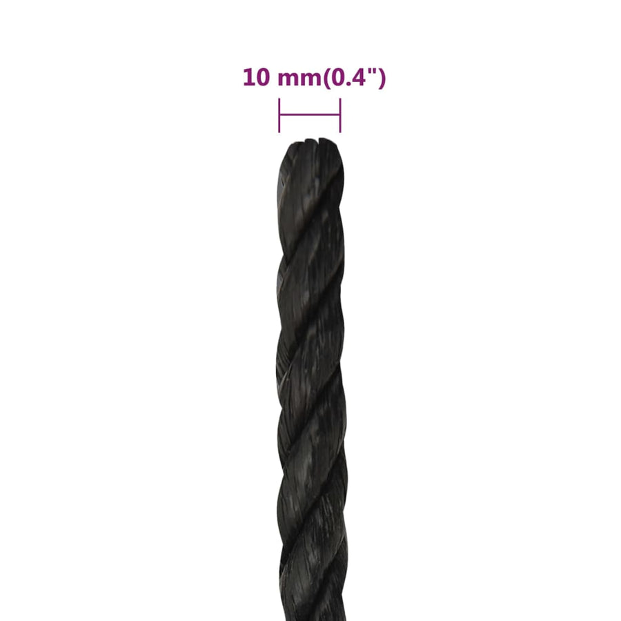 Werktouw 10 Mm 25 M Polypropeen Zwart Zwart