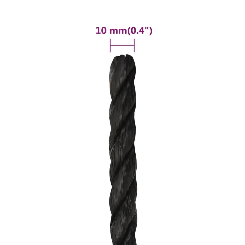 Werktouw 10 Mm 500 M Polypropeen Zwart
