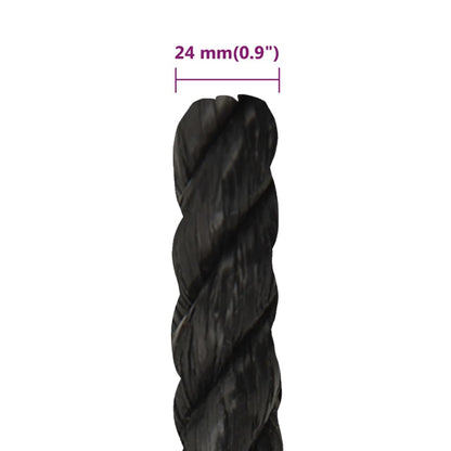 Werktouw 24 Mm 50 M Polypropeen Zwart