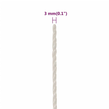 Werktouw 3 Mm 25 M Polypropeen Wit Wit 1