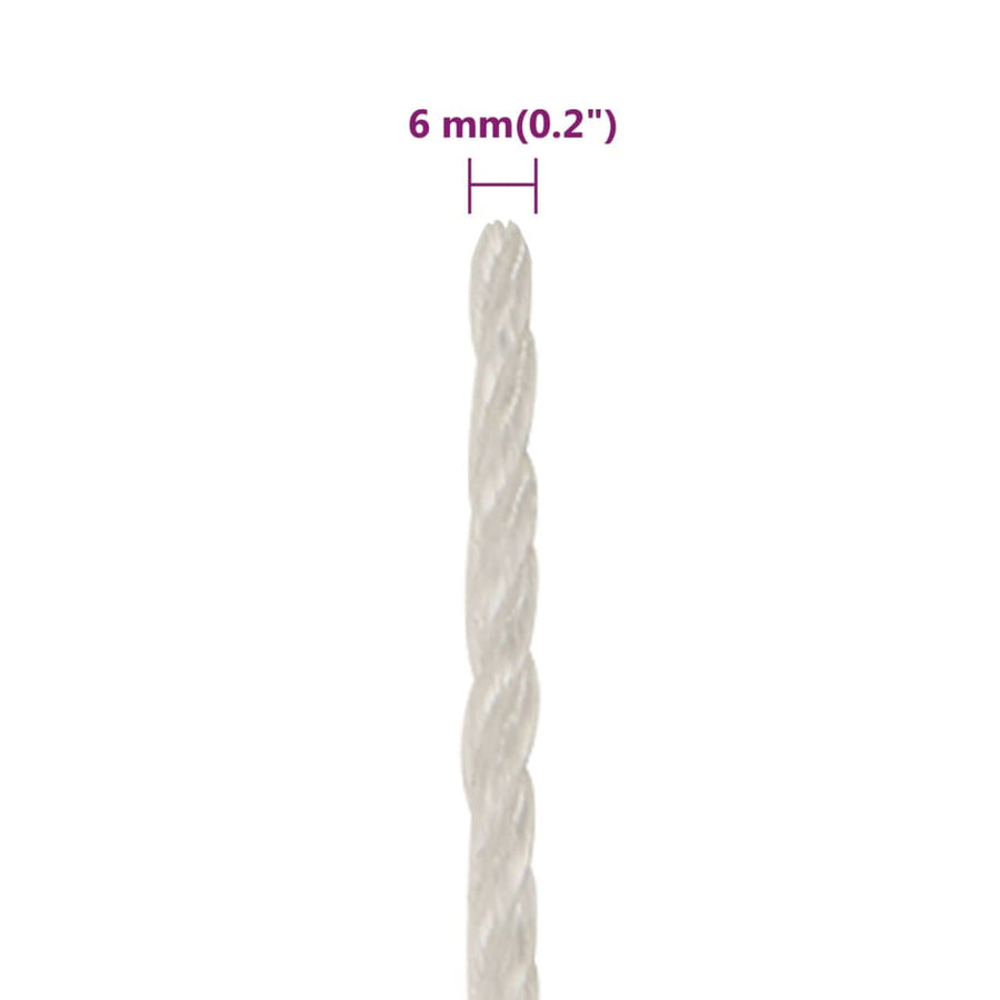 Werktouw 6 mm 50 m polypropeen wit