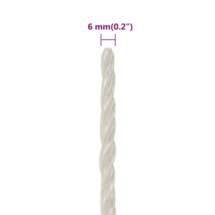 Werktouw 6 mm 100 m polypropeen wit