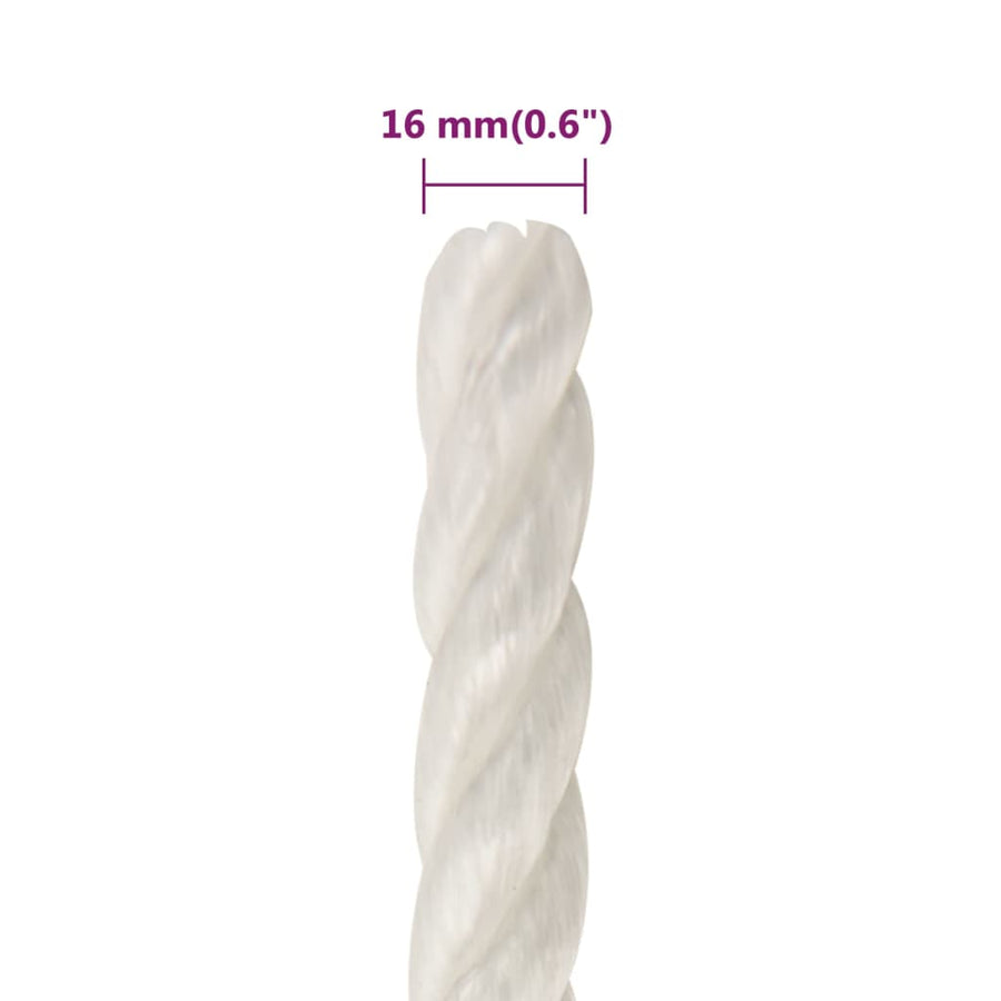 Werktouw 16 Mm 100 M Polypropeen Wit Wit