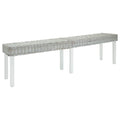 Bankje 160x35x45 cm natuurlijk kubu Poly Rattan en mahoniehout wit