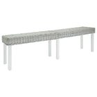 Bankje 160x35x45 cm kubu rattan mahoniehout wit
