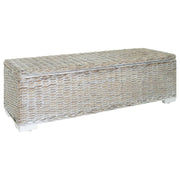 Opbergbox 110 cm kubu rattan mahoniehout wit