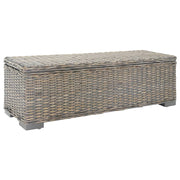 Opbergbox 110 cm kubu rattan mahoniehout grijs