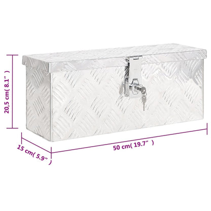 Opbergbox 50X5X20,5 Cm Aluminium Kleurig 50 x 15 x 20.5 cm Zilver