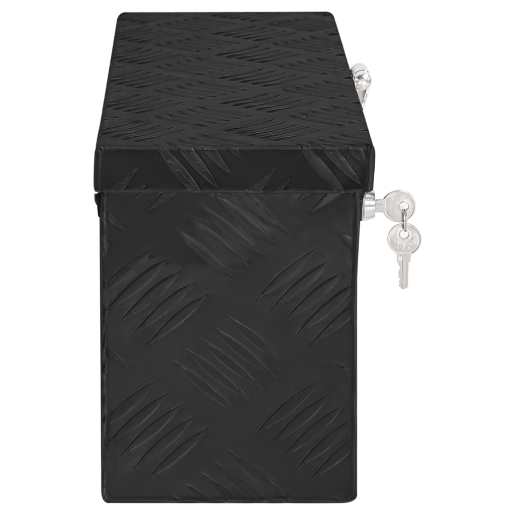 Opbergbox 50X5X20,5 Cm Aluminium 50 x 15 x 20.5 cm Zwart