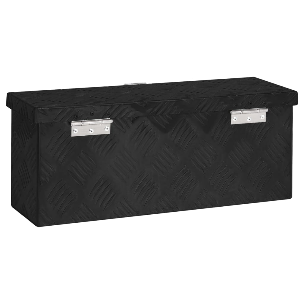 Opbergbox 50X5X20,5 Cm Aluminium 50 x 15 x 20.5 cm Zwart