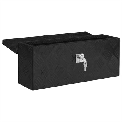Opbergbox 50X5X20,5 Cm Aluminium 50 x 15 x 20.5 cm Zwart