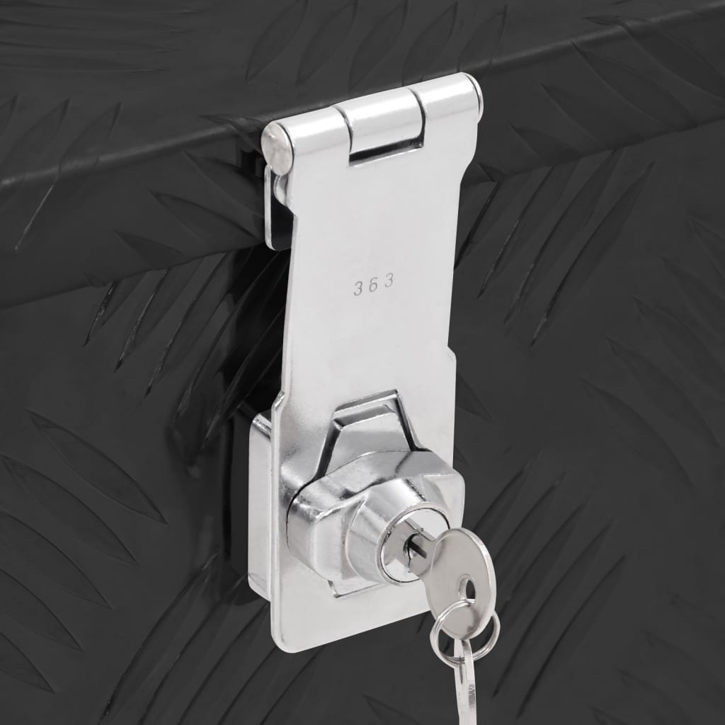 Opbergbox 50X5X20,5 Cm Aluminium 50 x 15 x 20.5 cm Zwart