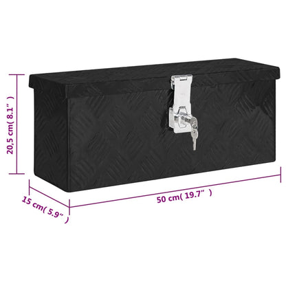 Opbergbox 50X5X20,5 Cm Aluminium 50 x 15 x 20.5 cm Zwart
