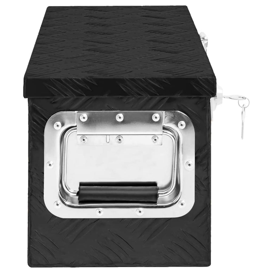 Opbergbox 60X23,5X23 Cm Aluminium 60 x 23.5 x 23 cm Zwart