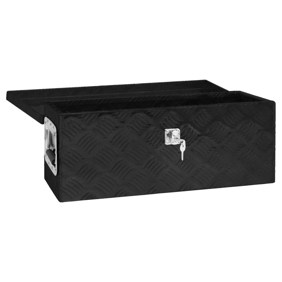 Opbergbox 60X23,5X23 Cm Aluminium 60 x 23.5 x 23 cm Zwart