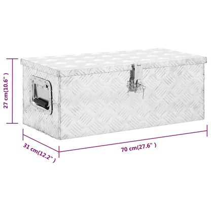 Opbergbox Aluminium Kleurig 70 x 31 x 27 cm Zilver