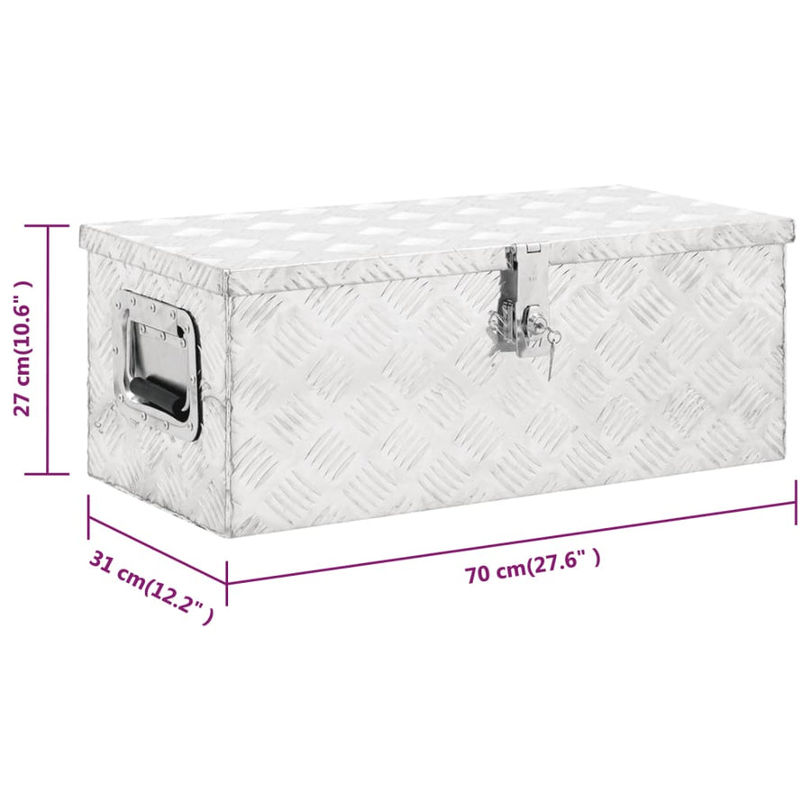 Opbergbox Aluminium Kleurig 70 x 31 x 27 cm Zilver