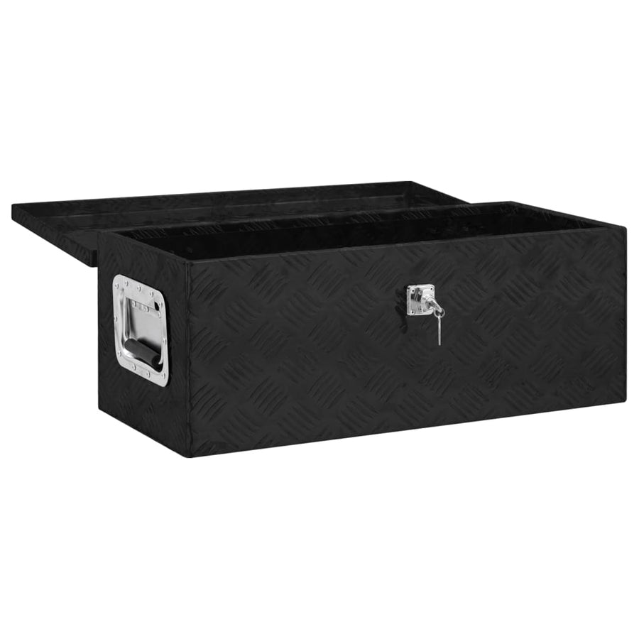 Opbergbox Aluminium 70 x 31 x 27 cm Zwart