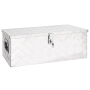 Opbergbox aluminium 80x39x30 cm zilver