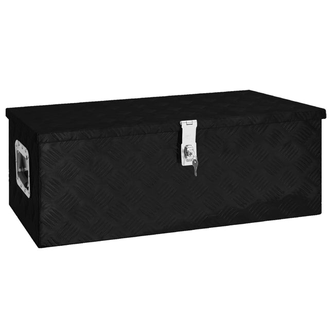 Opbergbox Aluminium 80 x 39 x 30 cm Zwart