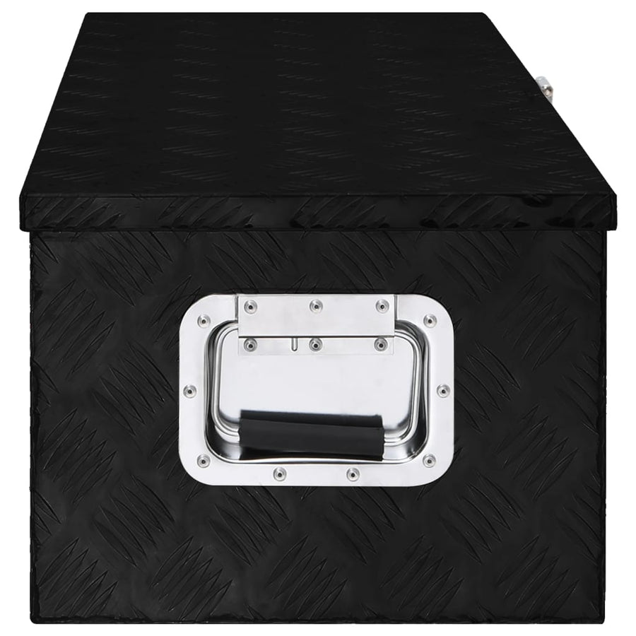 Opbergbox Aluminium 80 x 39 x 30 cm Zwart