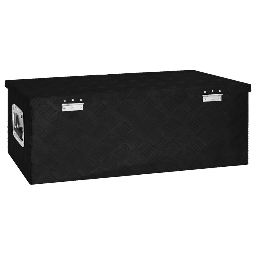 Opbergbox Aluminium 80 x 39 x 30 cm Zwart