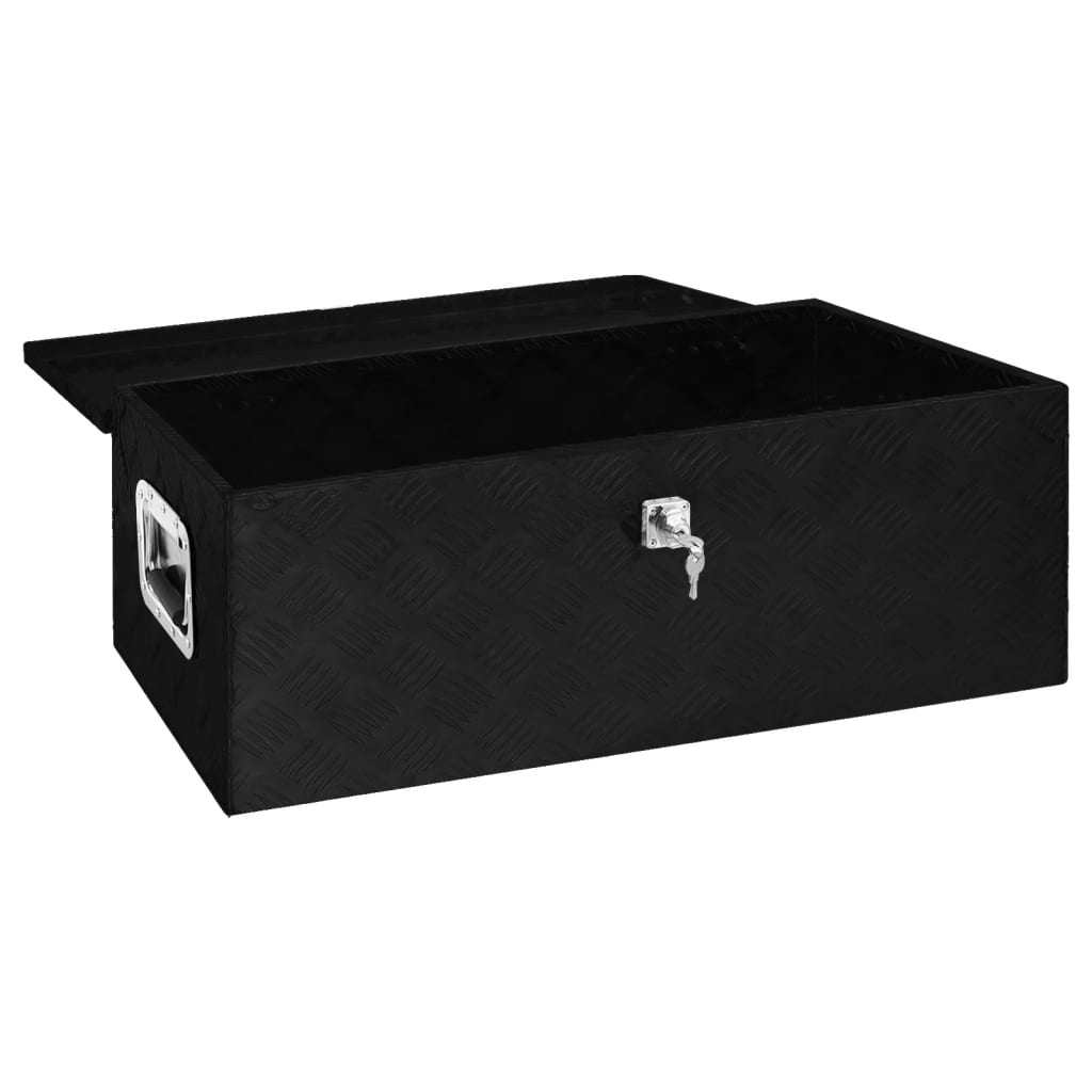 Opbergbox Aluminium 80 x 39 x 30 cm Zwart