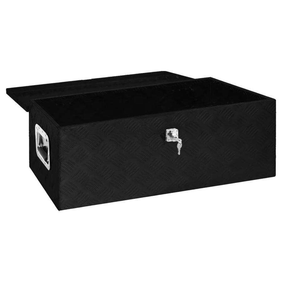 Opbergbox Aluminium 80 x 39 x 30 cm Zwart