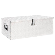 Opbergbox aluminium 90x47x33,5 cm zilver
