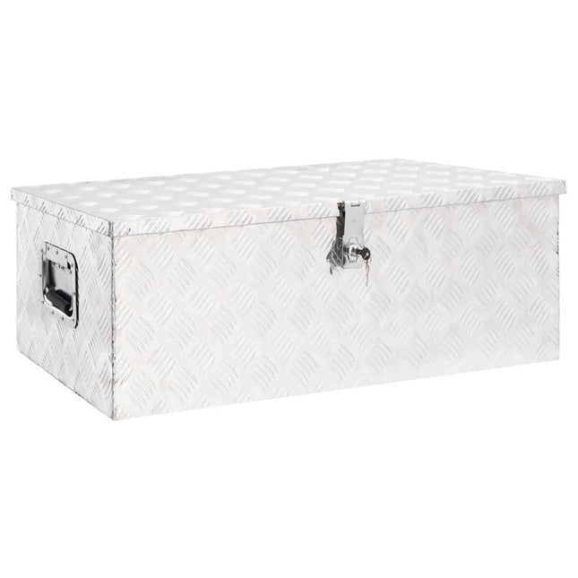 Opbergbox 90X47X33,5 Cm Aluminium Kleurig 90 x 47 x 33.5 cm Zilver